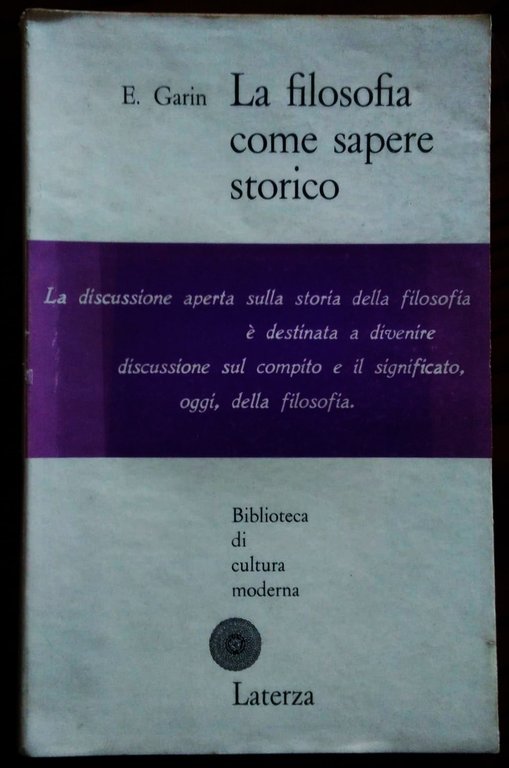 La filosofia come sapere storico.