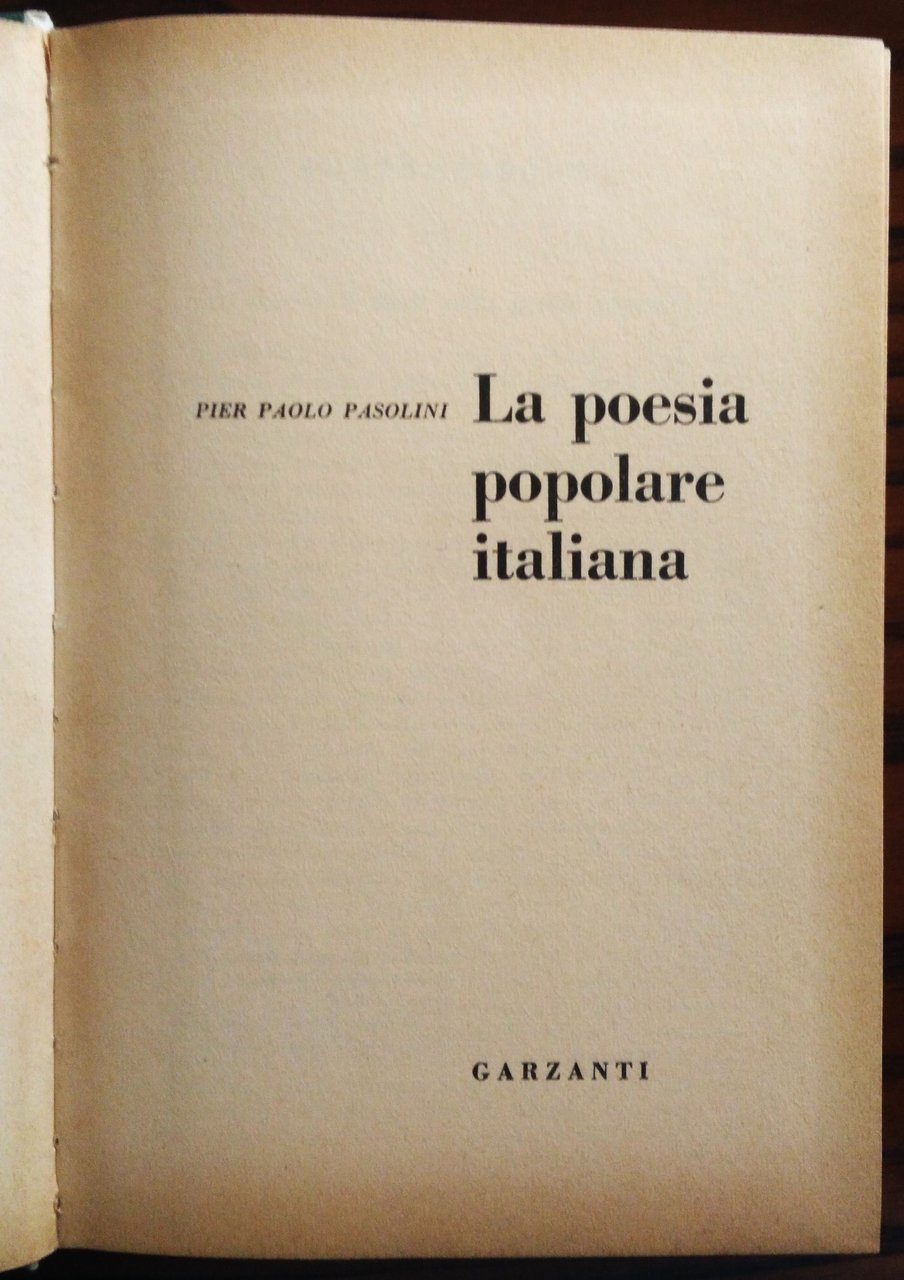 La poesia popolare italiana.