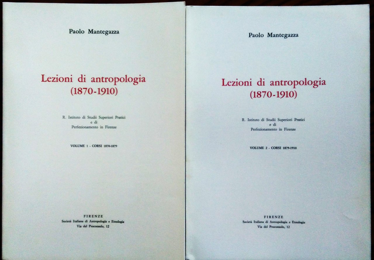 Lezioni di Antropologia 1870-1910.
