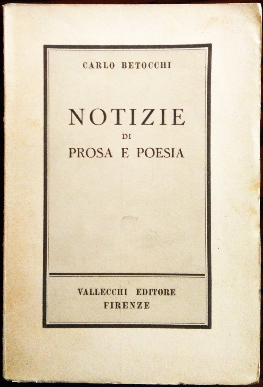 Notizie di prosa e poesia.