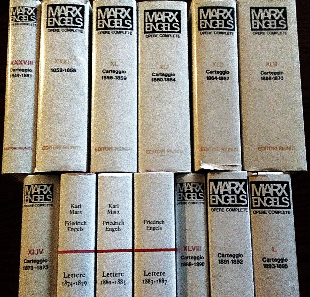 Opere compete. CARTEGGIO. Volumi XXXVIII-L delle opere.