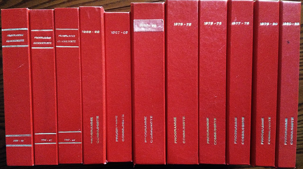 Programme Communiste. Revue Theorique Du Parti Communiste International. Publication trimestrielle. … | Immagine principale