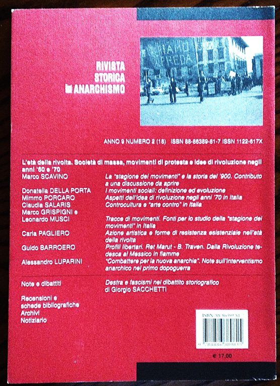 Rivista storica dell'anarchismo. Anno 9 numero 2 Luglio dicembre 2002.