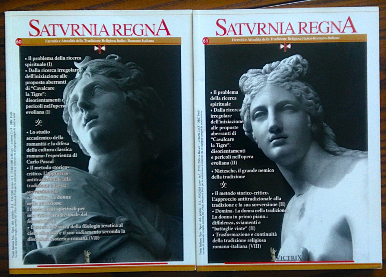 Saturnia Regna. Eternità e Attualità della Tradizione Religiosa Italico-Romano-Italiana. Periodico … | Immagine principale
