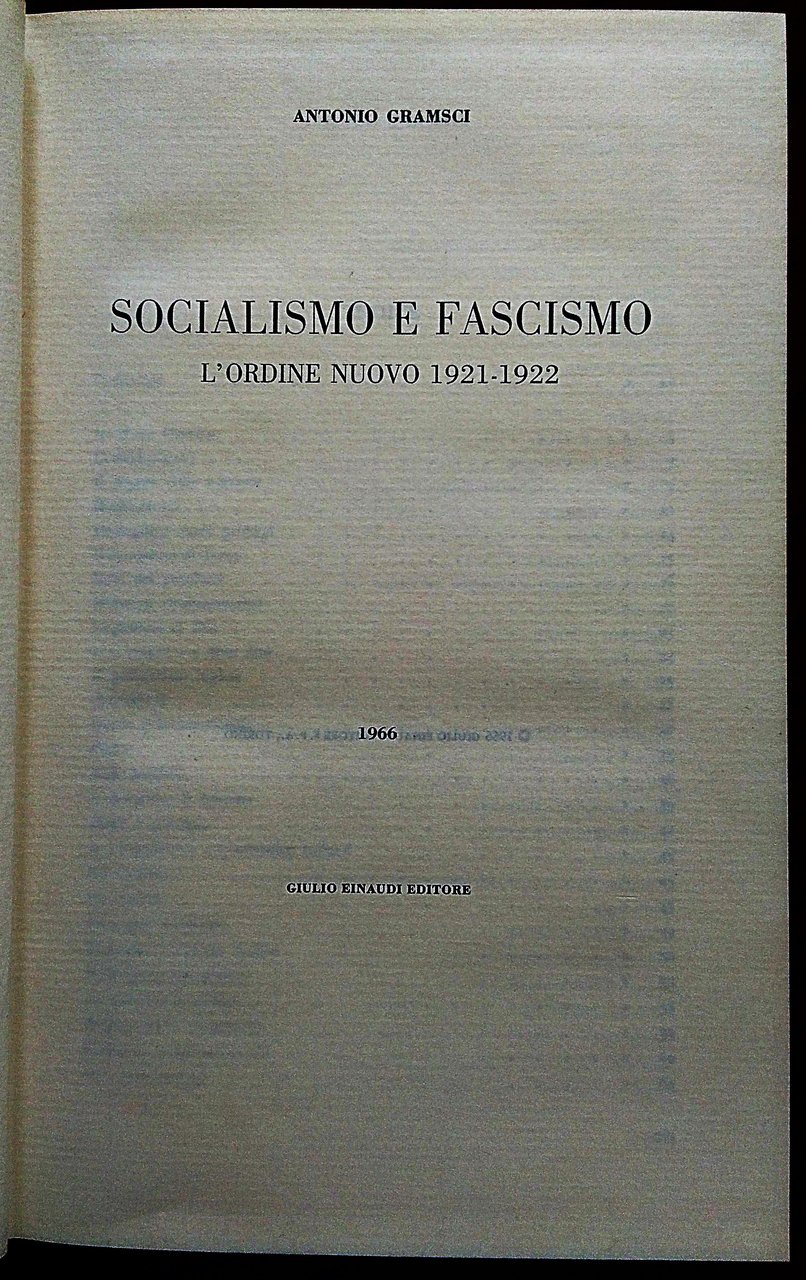 Socialismo e fascismo. L'Ordine Nuovo 1921-1922.