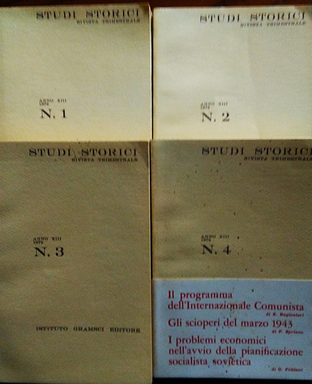 Studi storici anno XIII, 1972.