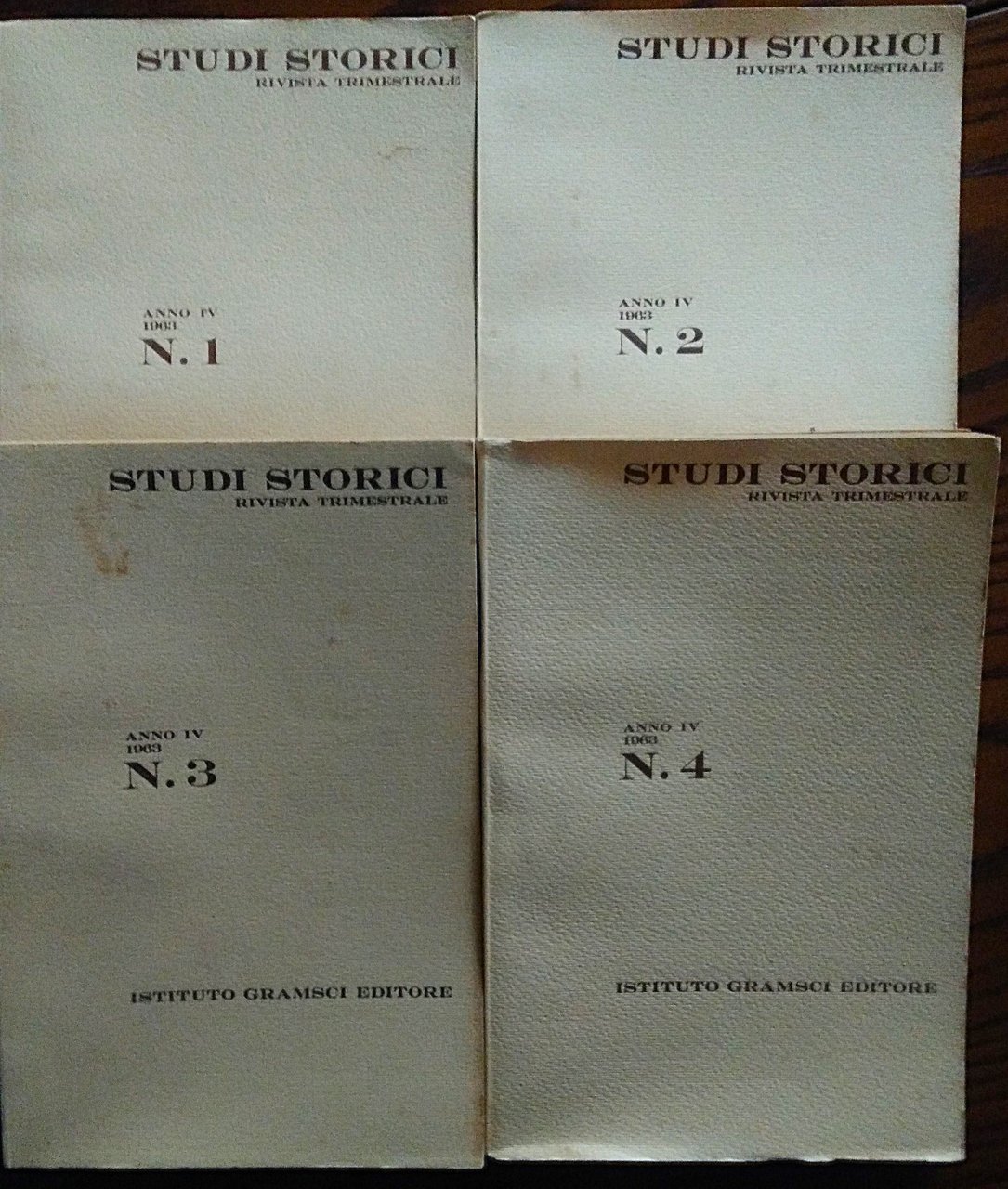 Studi storici. Rivista trimestrale Anno IV, 1963