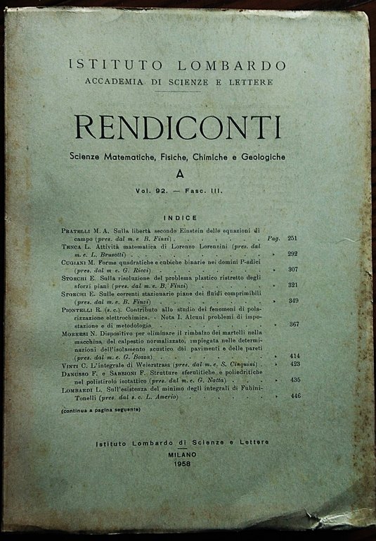 Su un teorema di Peano ed il moto del polo. … | Immagine Gallery 2