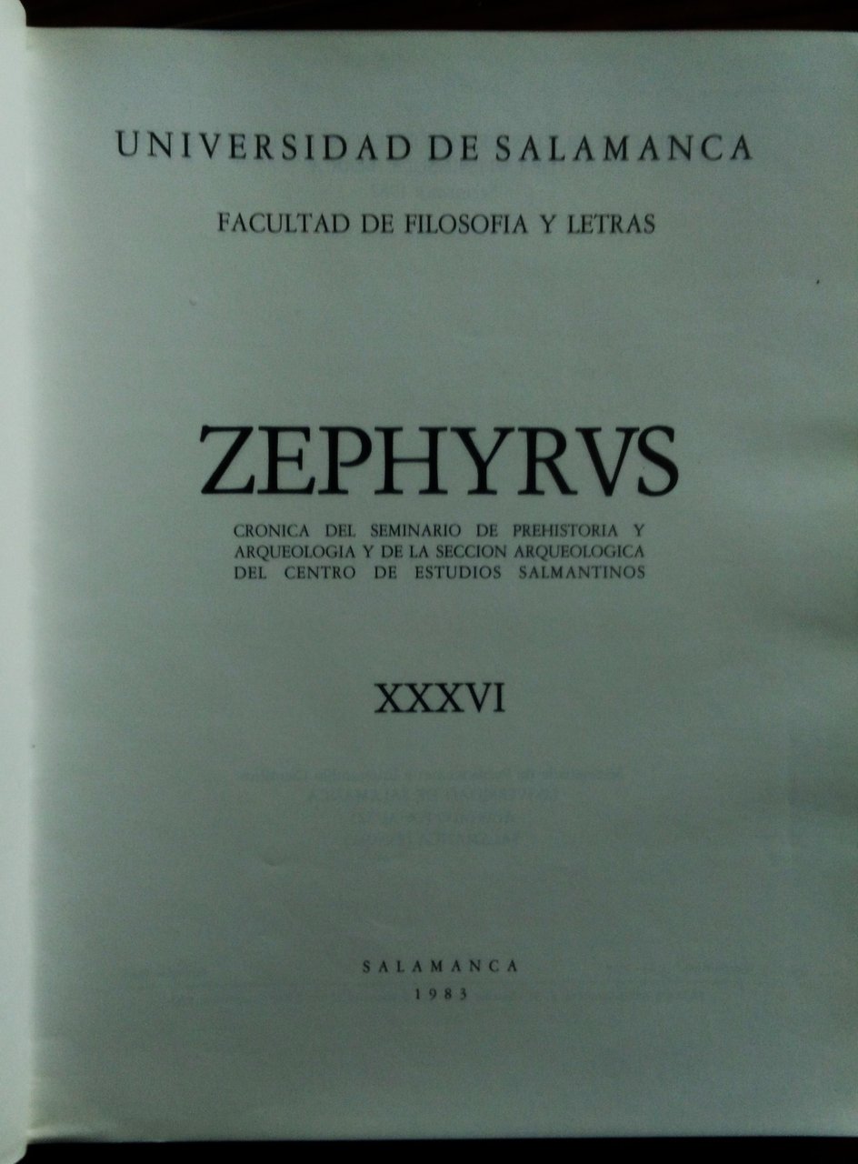 Zephyrus - Cronica del Seminario de Prehistoria y Arqueologia y …