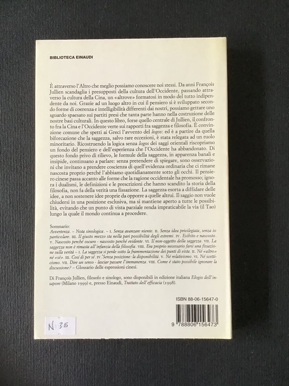 IL SAGGIO E' SENZA IDEE O L'ALTRO DELLA FILOSOFIA