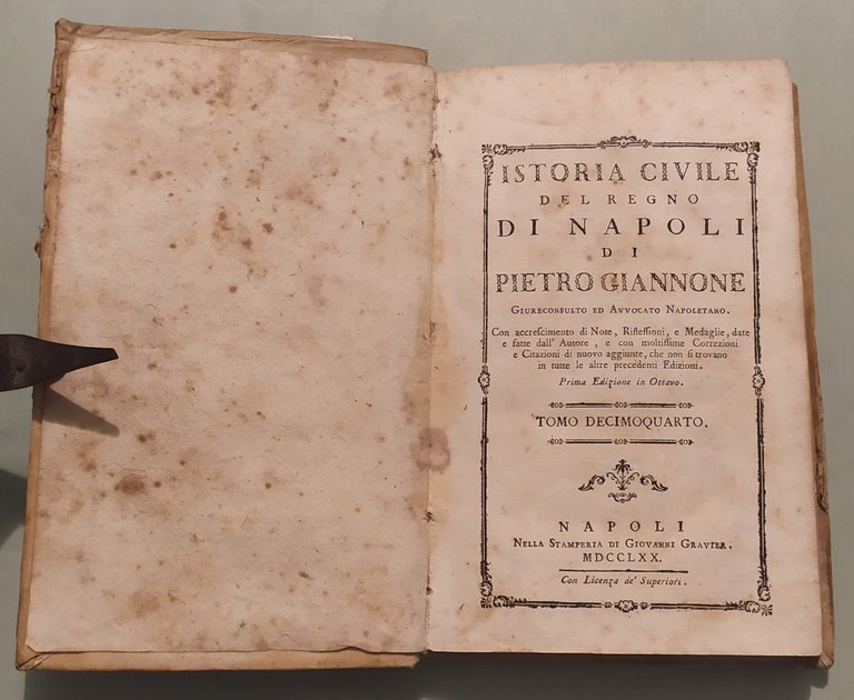 Istoria Civile del Regno di Napoli. Con accrescimento di note, …