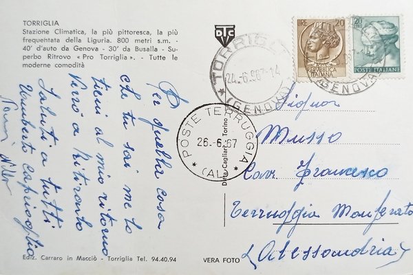 Cartolina - Torriglia - Stazione Climatica - 1967