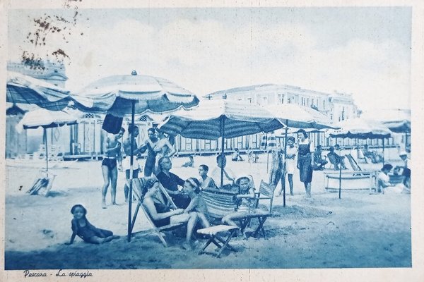 Cartolina - Pescara - La Spiaggia - 1941