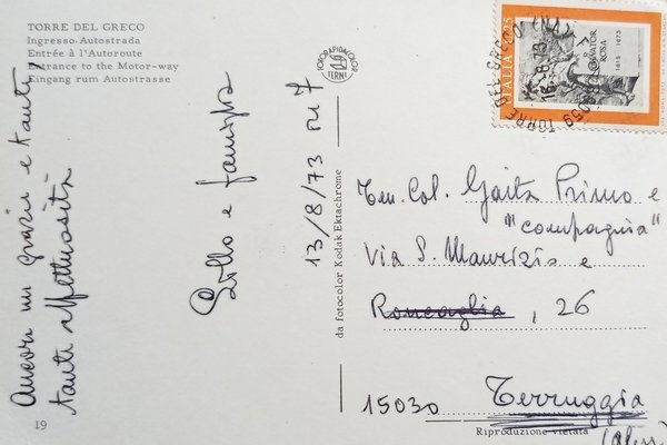 Cartolina - Torre del Greco - Ingresso Autostrada - 1973