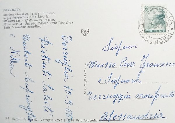 Cartolina - Torriglia - Castello Medioevale - 1966