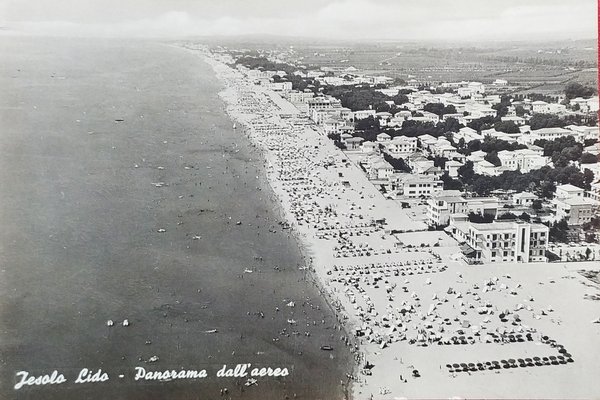 Cartolina - Jesolo Lido - Panorama dall'aereo - 1960 | Immagine principale