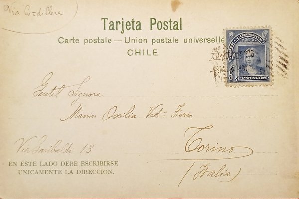 Cartolina - Cile - Valparaiso - Calle Victoria - 1906