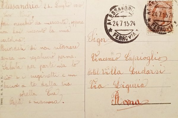 Cartolina - Alessandria - Piazza Garibaldi - 1915