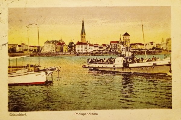 Cartolina - Germania - Düsseldorf - Rheinpanorama - 1922 | Immagine principale