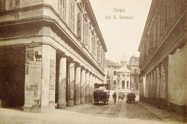 Cartolina - Acqui - Via G. Saracco - 1909