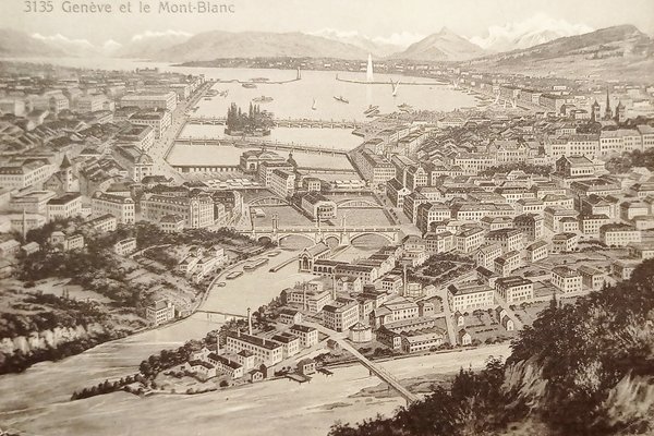 Cartolina - Svizzera - Geneve et le Mont Blanc - …