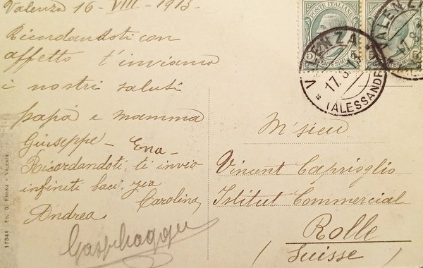 Cartolina - Valenza - Panorama - 1913