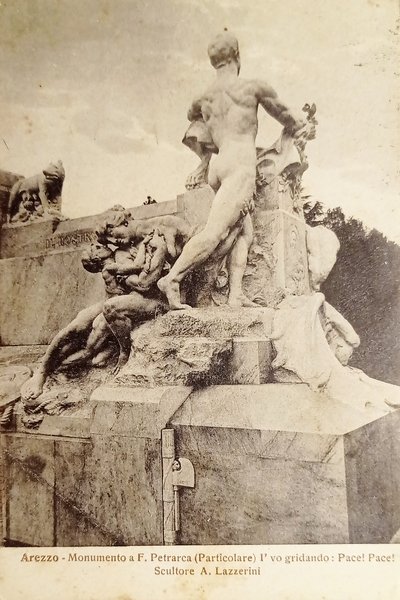Cartolina - Arezzo - Monumento a F. Petrarca - 1931