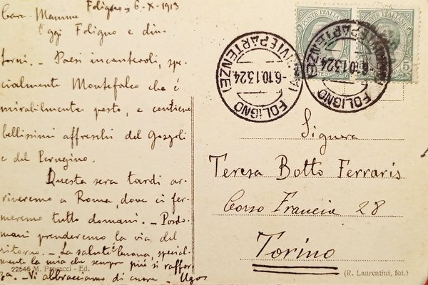 Cartolina - Foligno - Cattedrale - Facciata Laterale - 1913