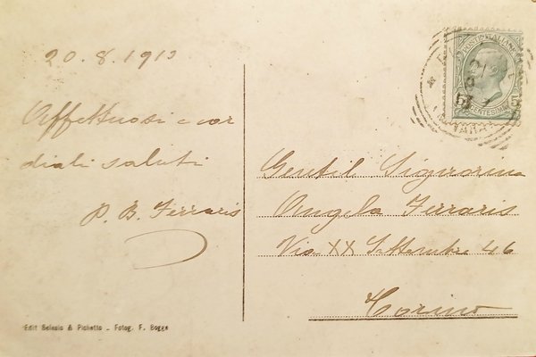 Cartolina - Pollone ( Biella ) - Panorama - 1913