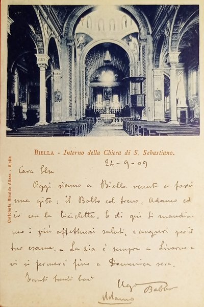Cartolina - Biella - Interno della Chiesa di S. Sebastiano …