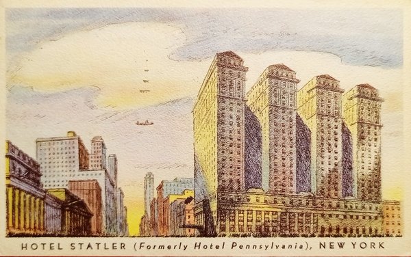 Cartolina - Hotel Statler - New York - 1950