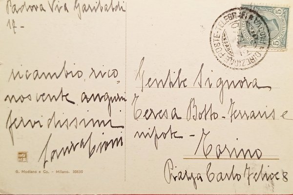 Cartolina - Padova - Torre di Galileo - 1924