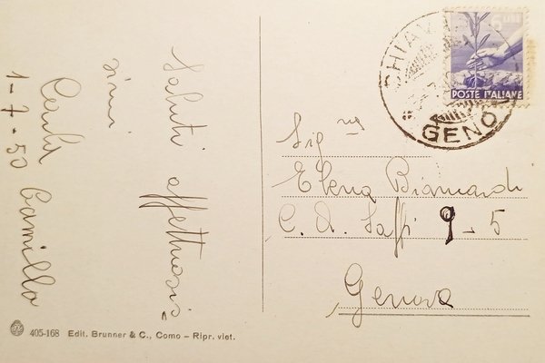 Cartolina - Chiavari - Lido - 1950