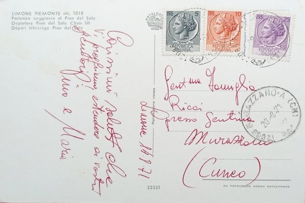 Cartolina - Limone Piemonte - Partenza seggiovia al Pian del …