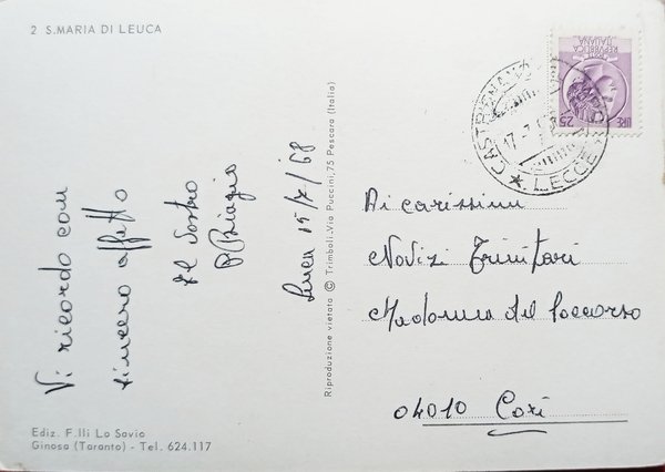 Cartolina - Santa Maria di Leuca ( Lecce ) - …
