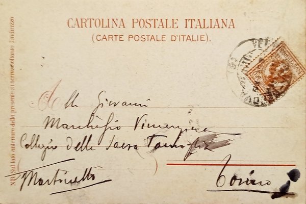 Cartolina - Finalborgo - Chiesa e Collegio Aycardi - 1900