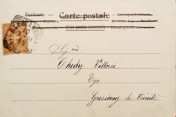 Cartolina - Svizzera - La Poste en Suisse - 1901