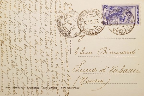 Cartolina - Brusnengo - Corso Libertà e Piazza Valle - …