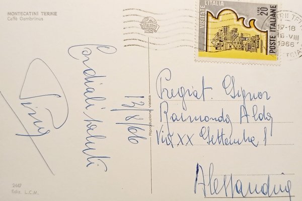 Cartolina - Montecatini Terme - Caffe Gambrinus - 1966