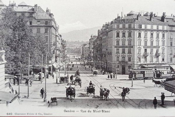 Cartolina - Svizzera - Genève - Rue du Mont-Blanc - …