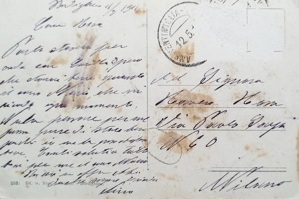 Cartolina - Bordighera - Viale dei Pini - 1911