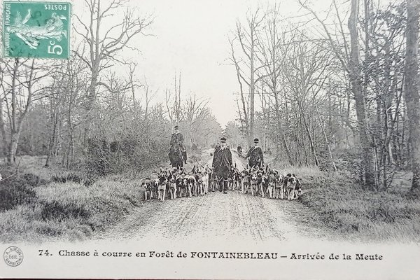Cartolina - Chasse à courre en Foret de Fontainebleau - …
