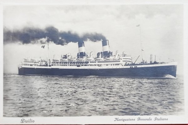 Cartolina - Nave da Battaglia Duilio - Navigazione Generale Italiana …