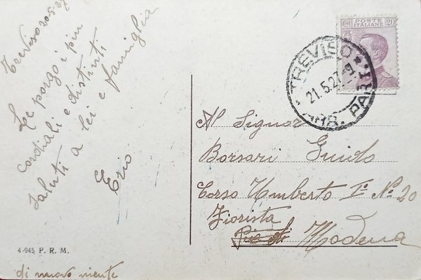 Cartolina - Treviso - Riviera Garibaldi - 1927