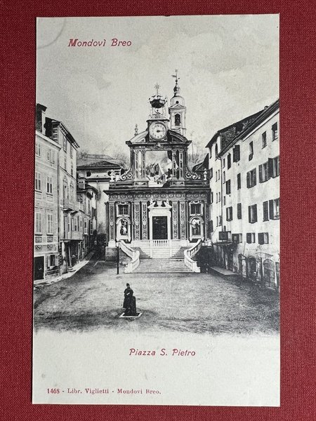 Cartolina - Mondovi Breo - Piazza S. Pietro - 1905 …