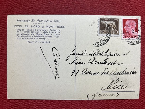 Cartolina - Gressoney St. Jean - Hotel du Nord et …