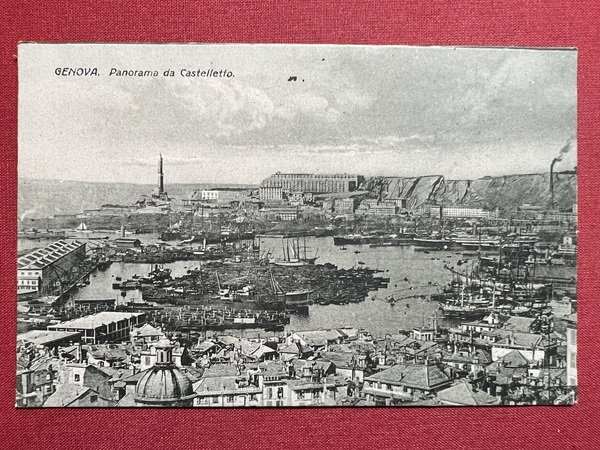 Cartolina - Genova - Panorama da Castelletto - 1921