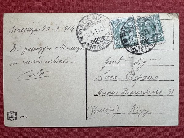 Cartolina - Piacenza - Palazzo Gotico - 1914