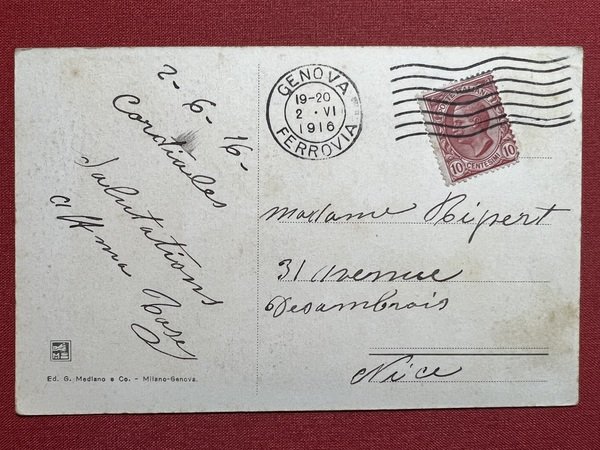 Cartolina - Genova - Veduta da Mare - 1916