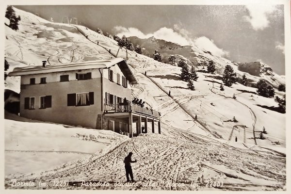 Cartolina - Bormio - Paradiso sciistico alla Rocca - 1963